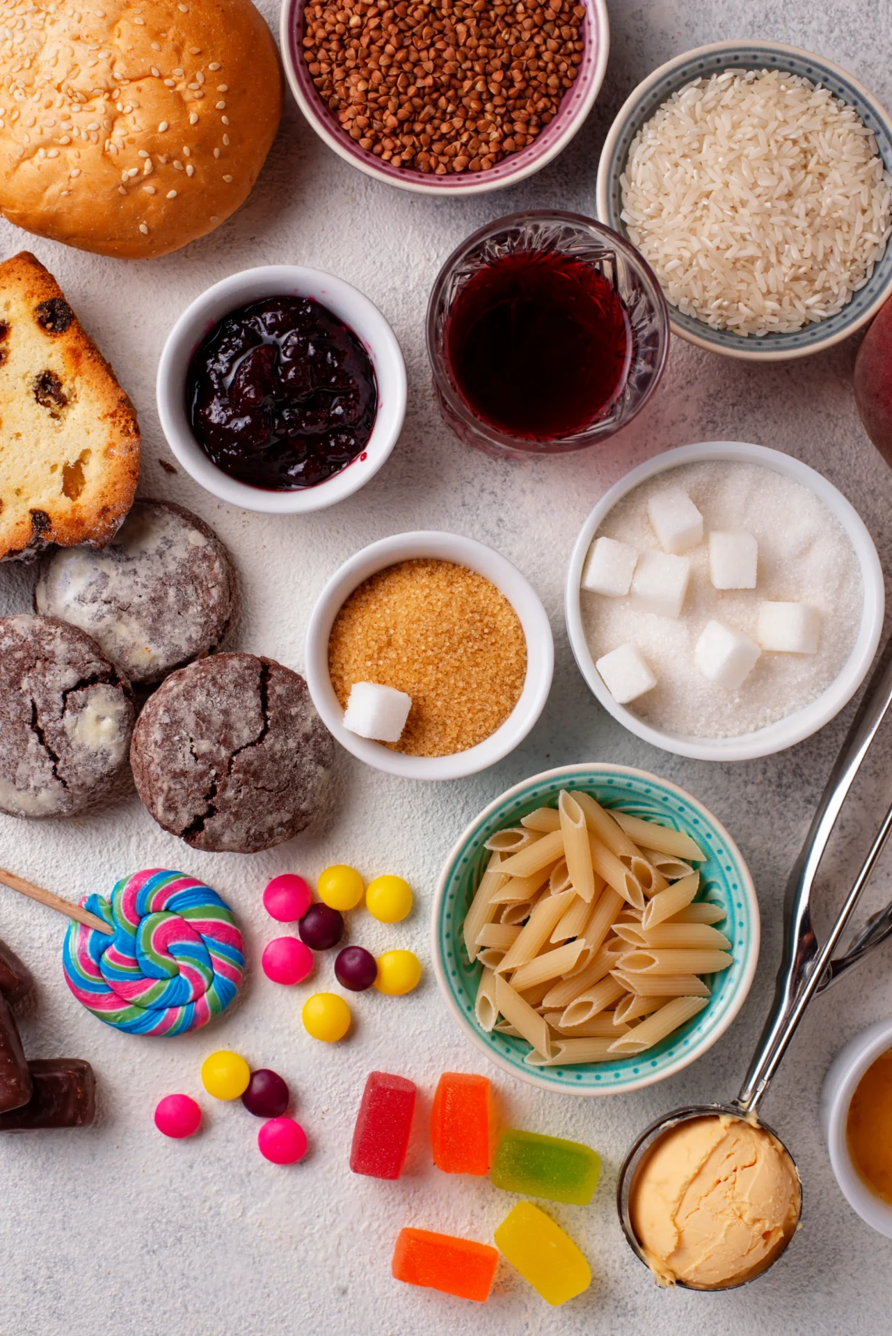 colorful variety of sugary foods displayed overhea 2026 03 10 00 04 05 utc
